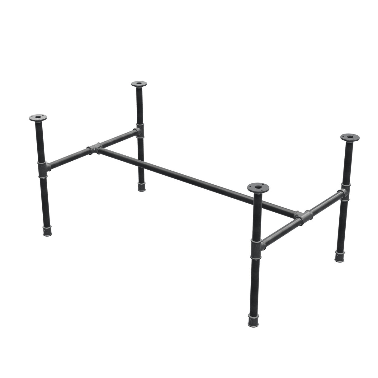 Couchtisch-Gestell aus Gusseisen, H-Form, 111 × 65 cm, Höhe 52 cm, Dreiviertelansicht