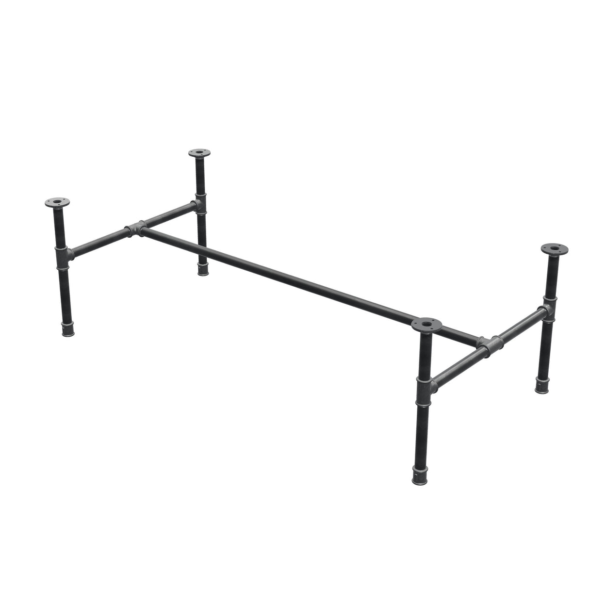 Couchtisch-Gestell aus Gusseisen, H-Form, 131 × 65 cm, Höhe 42 cm, Dreiviertelansicht
