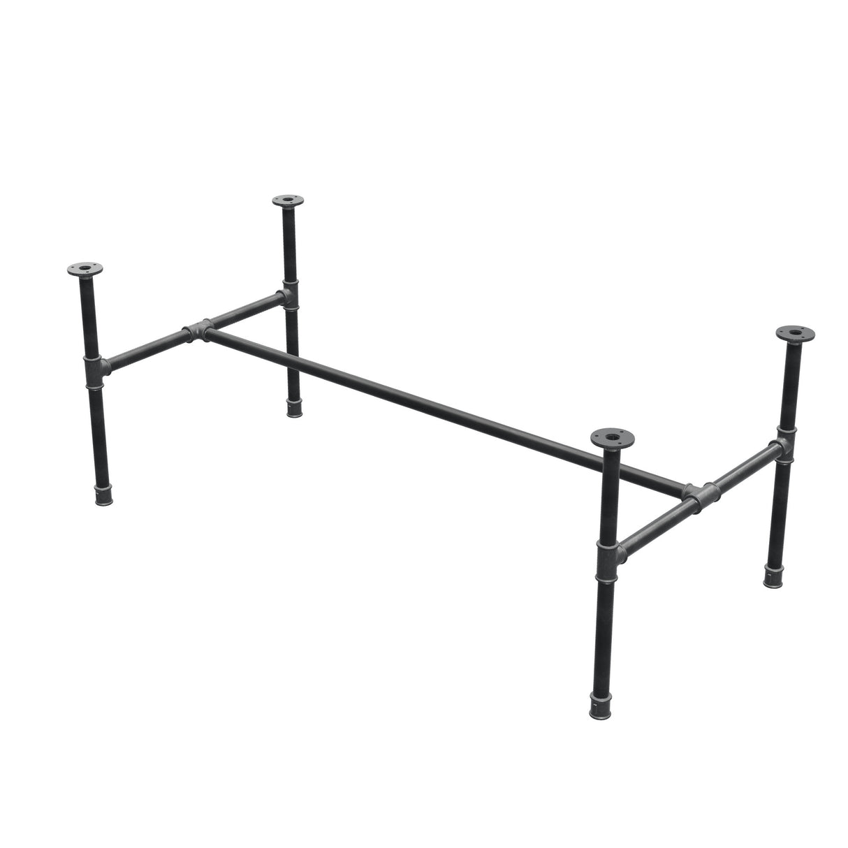 Couchtisch-Gestell aus Gusseisen, H-Form, 131 × 65 cm, Höhe 52 cm, Dreiviertelansicht
