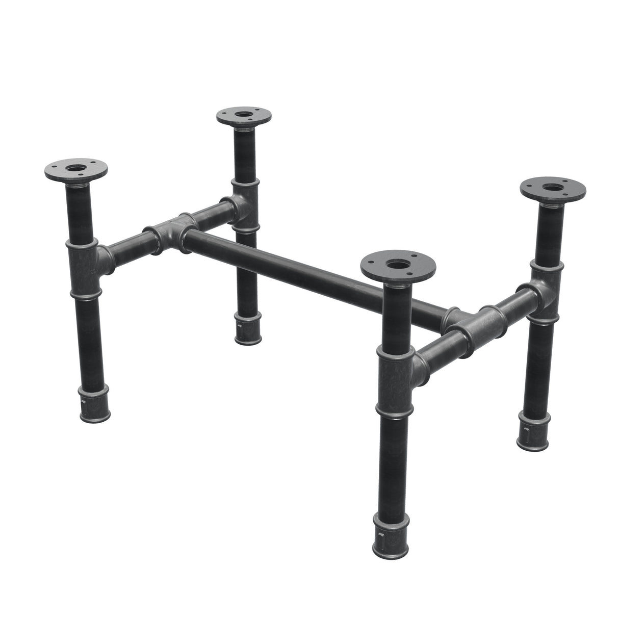 Couchtisch-Gestell aus Gusseisen, H-Form, 51 × 35 cm, Höhe 32 cm, Dreiviertelansicht