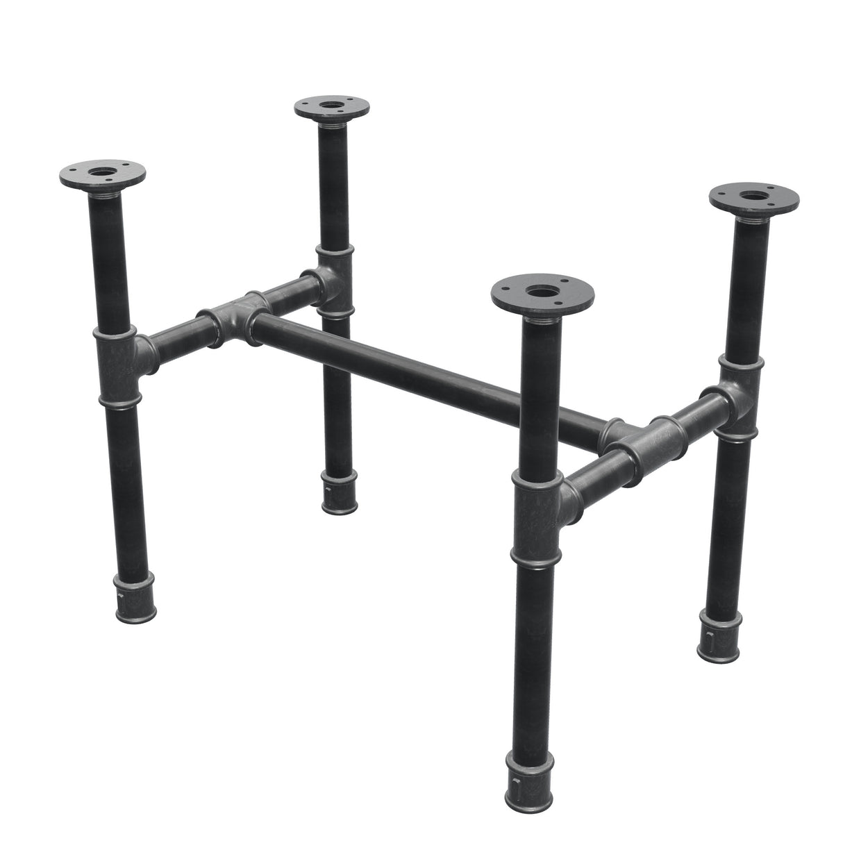Couchtisch-Gestell aus Gusseisen, H-Form, 51 × 35 cm, Höhe 42 cm, Dreiviertelansicht