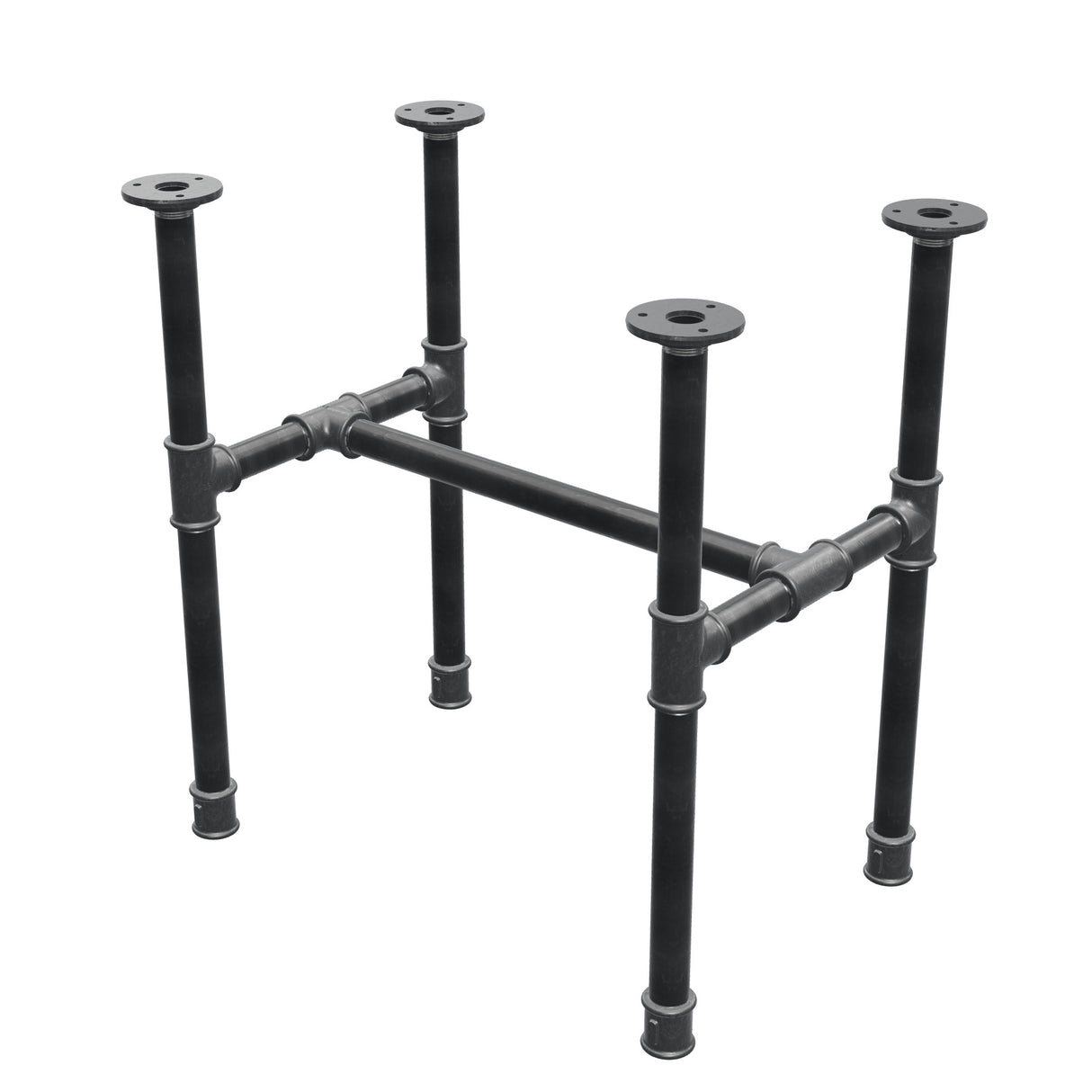 Couchtisch-Gestell aus Gusseisen, H-Form, 51 × 35 cm, Höhe 52 cm, Dreiviertelansicht