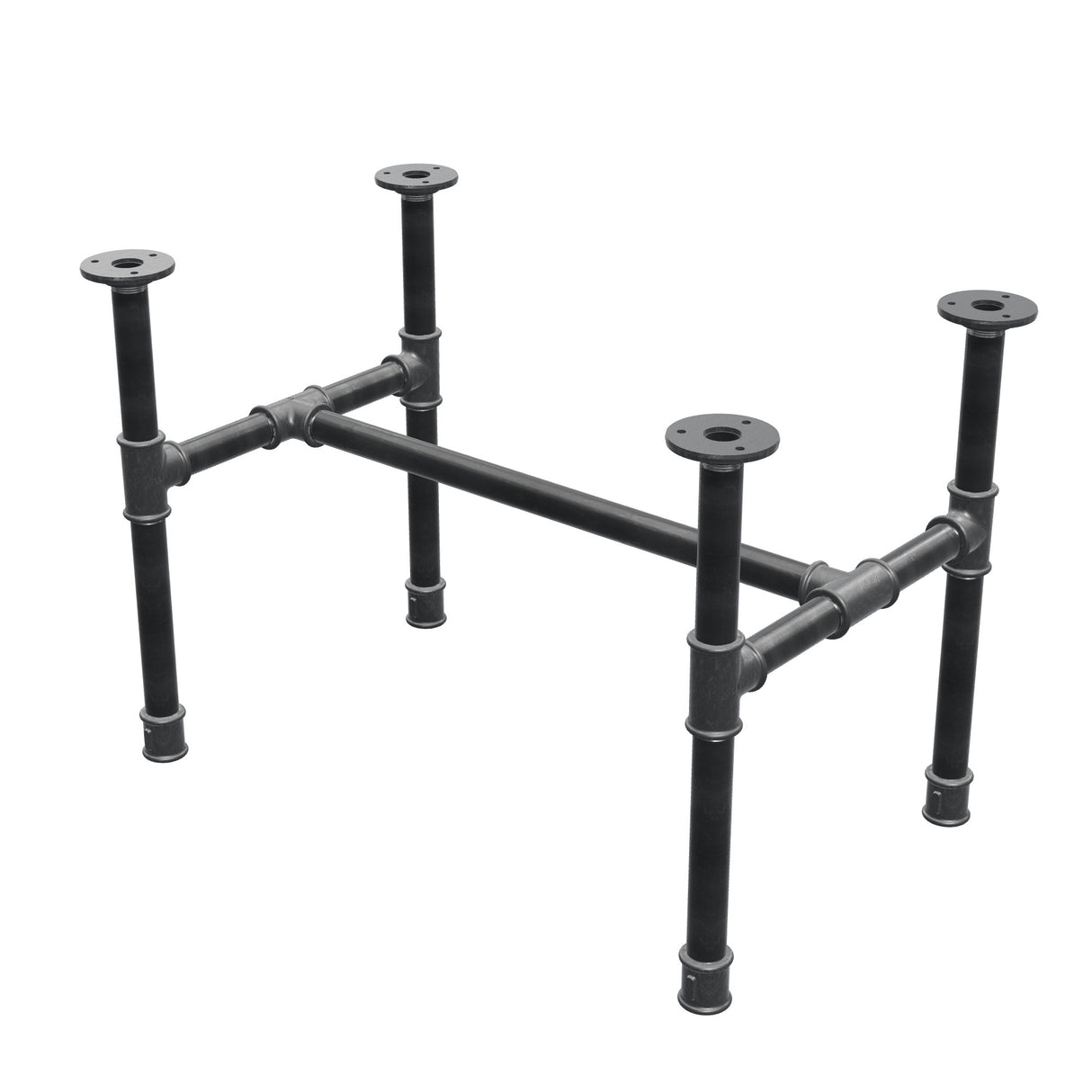 Couchtisch-Gestell aus Gusseisen, H-Form, 61 × 39 cm, Höhe 42 cm, Dreiviertelansicht