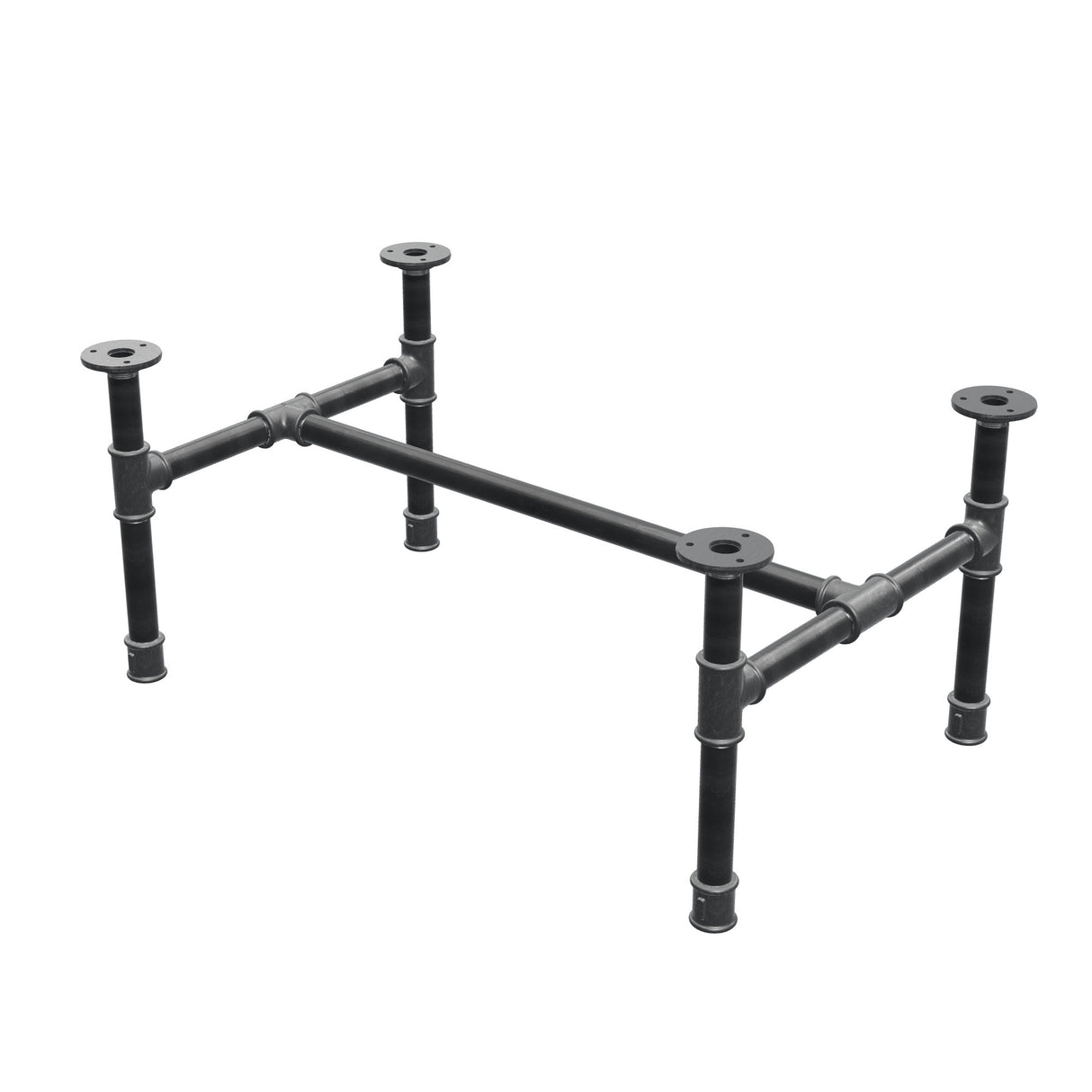 Couchtisch-Gestell aus Gusseisen, H-Form, 71 × 45 cm, Höhe 32 cm, Dreiviertelansicht