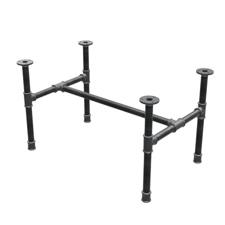 Couchtisch-Gestell aus Gusseisen, H-Form, 71 × 45 cm, Höhe 42 cm, Dreiviertelansicht
