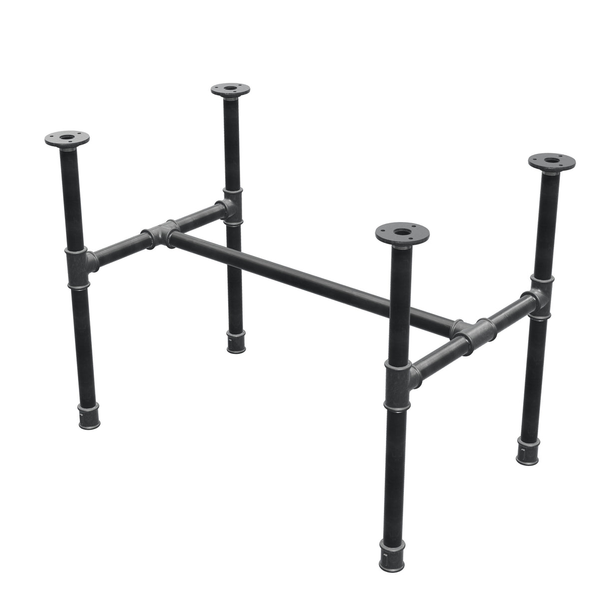 Couchtisch-Gestell aus Gusseisen, H-Form, 71 × 45 cm, Höhe 52 cm, Dreiviertelansicht