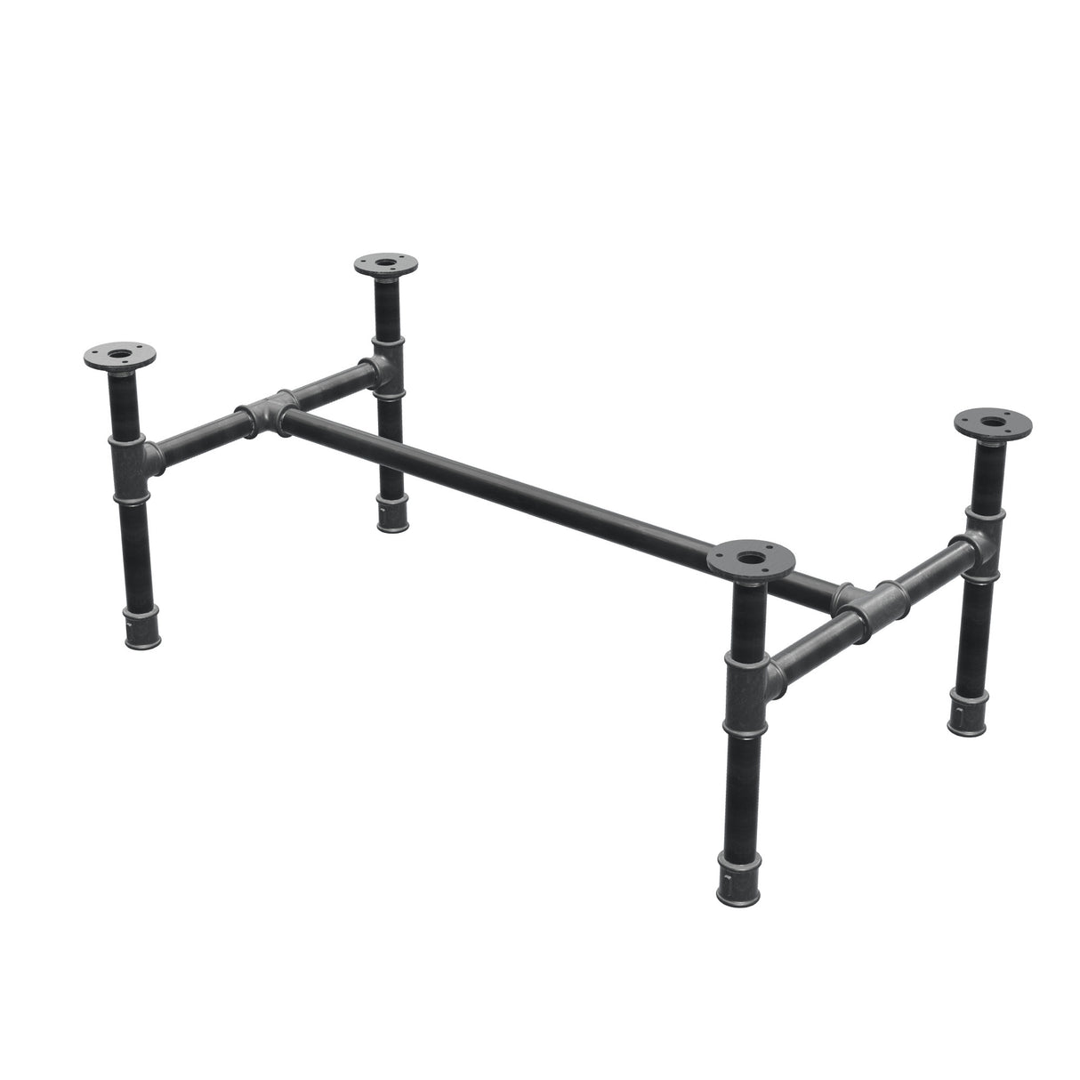 Couchtisch-Gestell aus Gusseisen, H-Form, 81 × 45 cm, Höhe 32 cm, Dreiviertelansicht