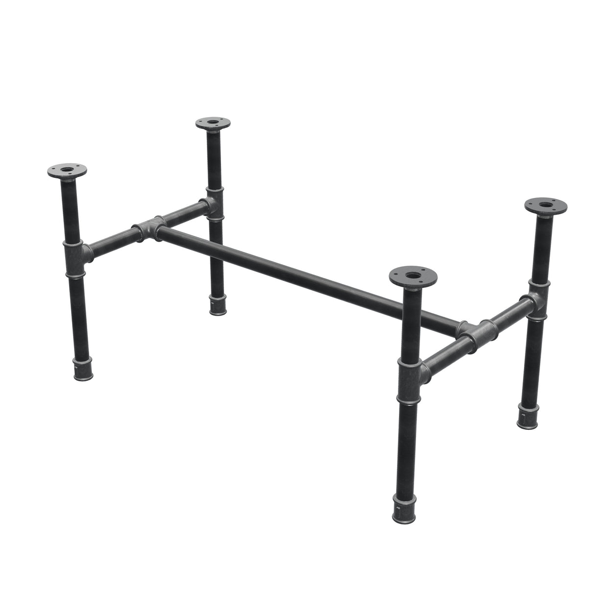 Couchtisch-Gestell aus Gusseisen, H-Form, 81 × 45 cm, Höhe 42 cm, Dreiviertelansicht
