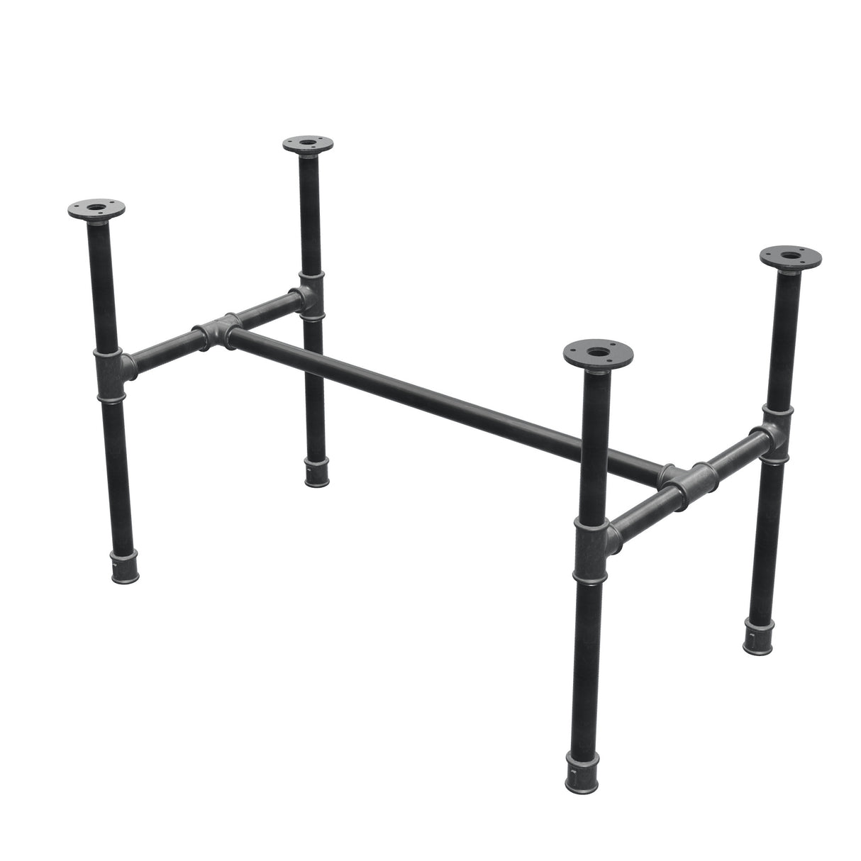 Couchtisch-Gestell aus Gusseisen, H-Form, 81 × 45 cm, Höhe 52 cm, Dreiviertelansicht