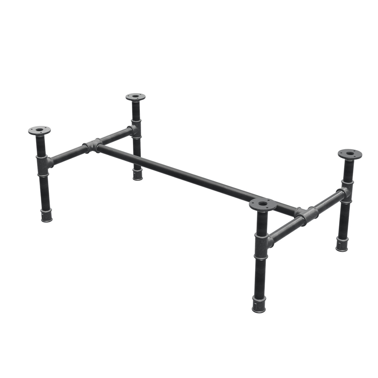 Couchtisch-Gestell aus Gusseisen, H-Form, 91 × 51 cm, Höhe 32 cm, Dreiviertelansicht