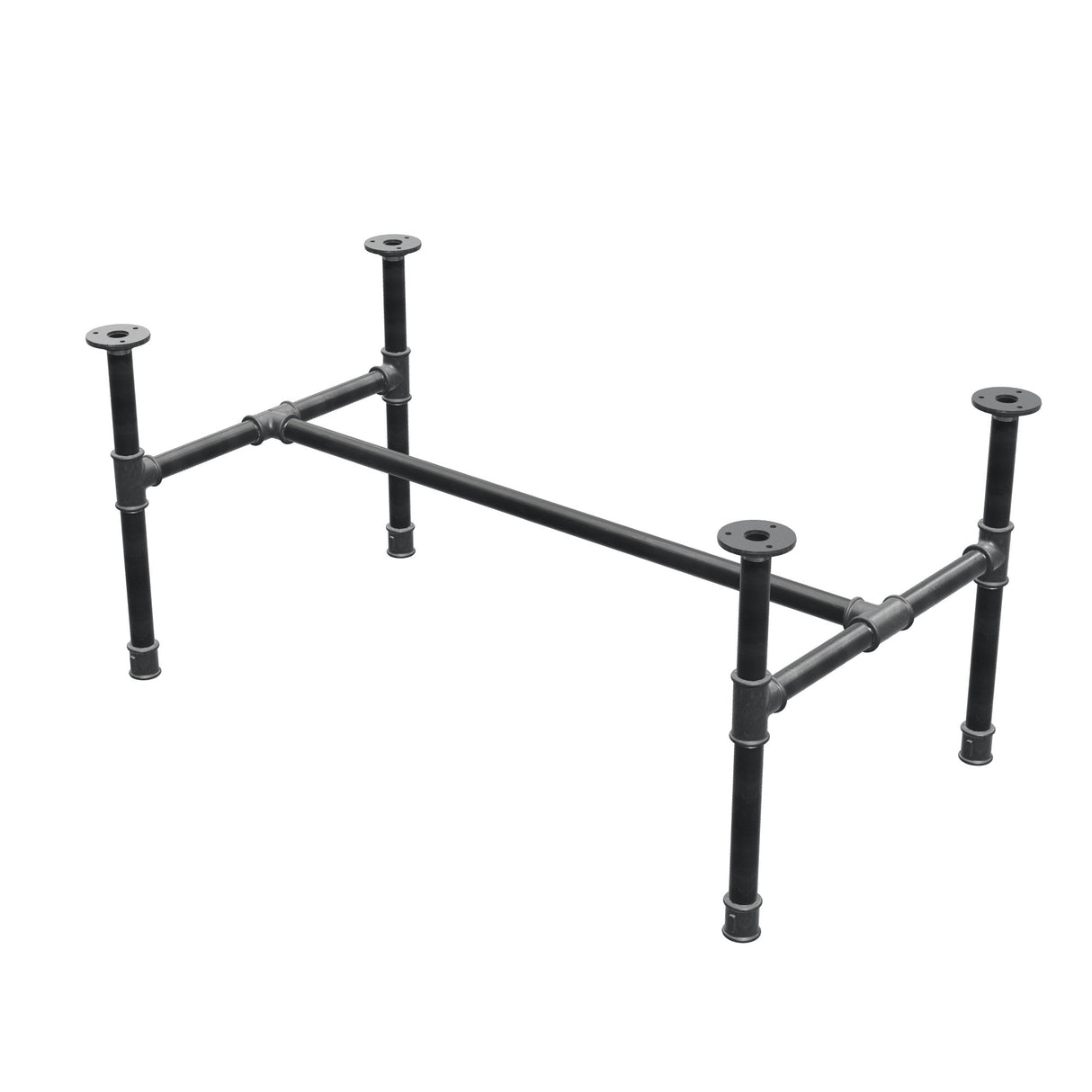 Couchtisch-Gestell aus Gusseisen, H-Form, 91 × 51 cm, Höhe 42 cm, Dreiviertelansicht