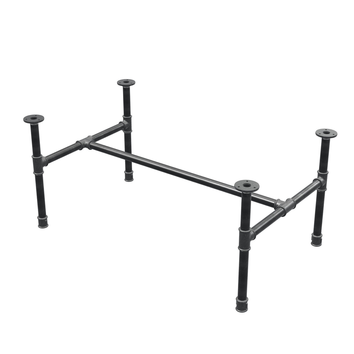 Couchtisch-Gestell aus Gusseisen, H-Form, 91 × 55 cm, Höhe 42 cm, Dreiviertelansicht