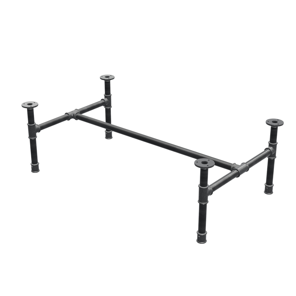 Couchtisch-Gestell aus Gusseisen, H-Form, 96 × 55 cm, Höhe 32 cm, Dreiviertelansicht