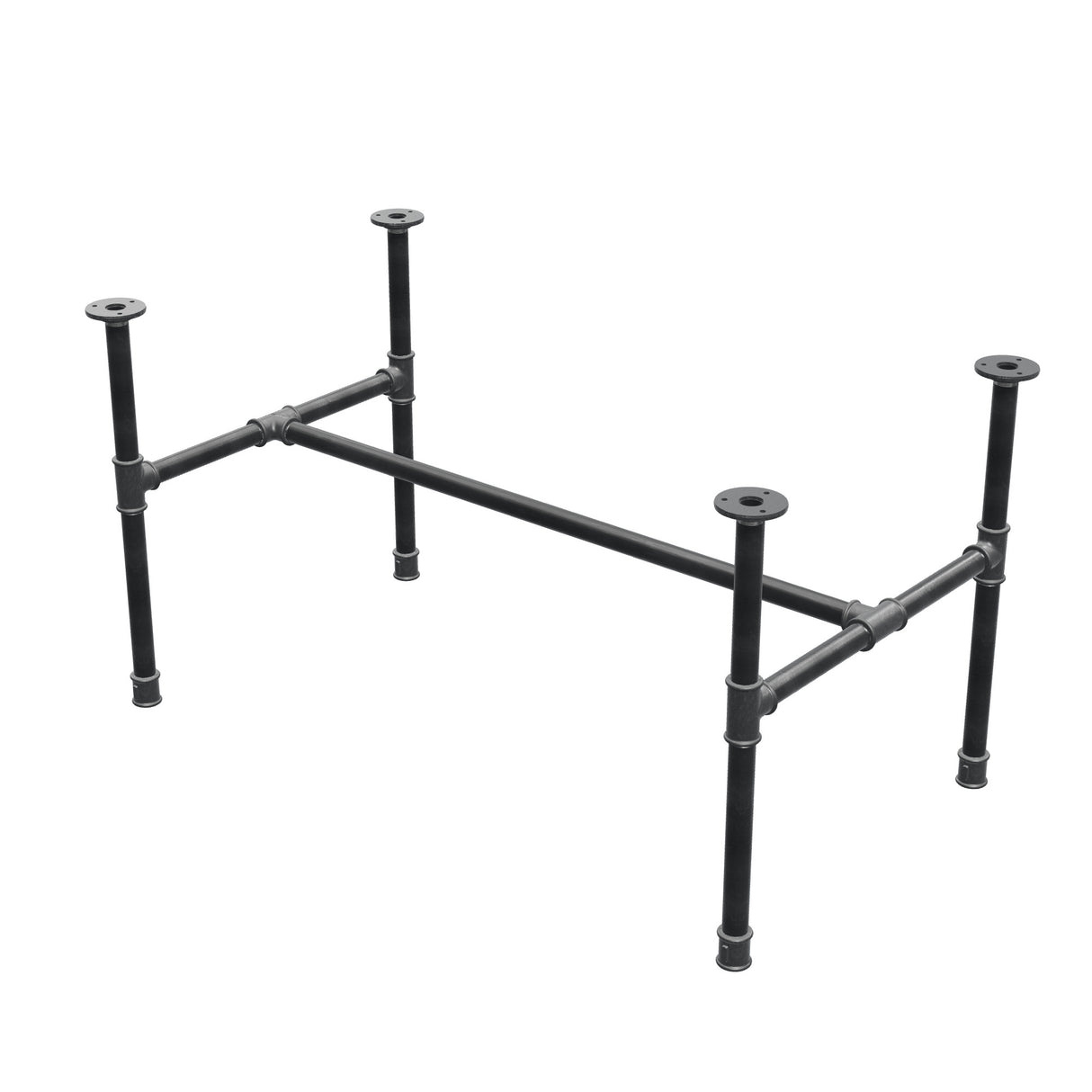 Couchtisch-Gestell aus Gusseisen, H-Form, 96 × 55 cm, Höhe 52 cm, Dreiviertelansicht