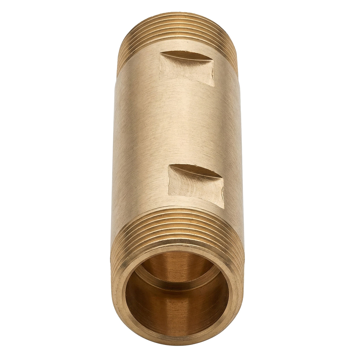 Männliches-männliches Wartungsrohr für Wasserzähler aus Messing CW617N BSP – Seitenansicht