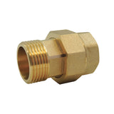 Verschraubung mit Flachdichtfläche männlich-weiblich EPDM-Dichtung aus Messing CW617N BSP - isometrische Ansicht 3/4