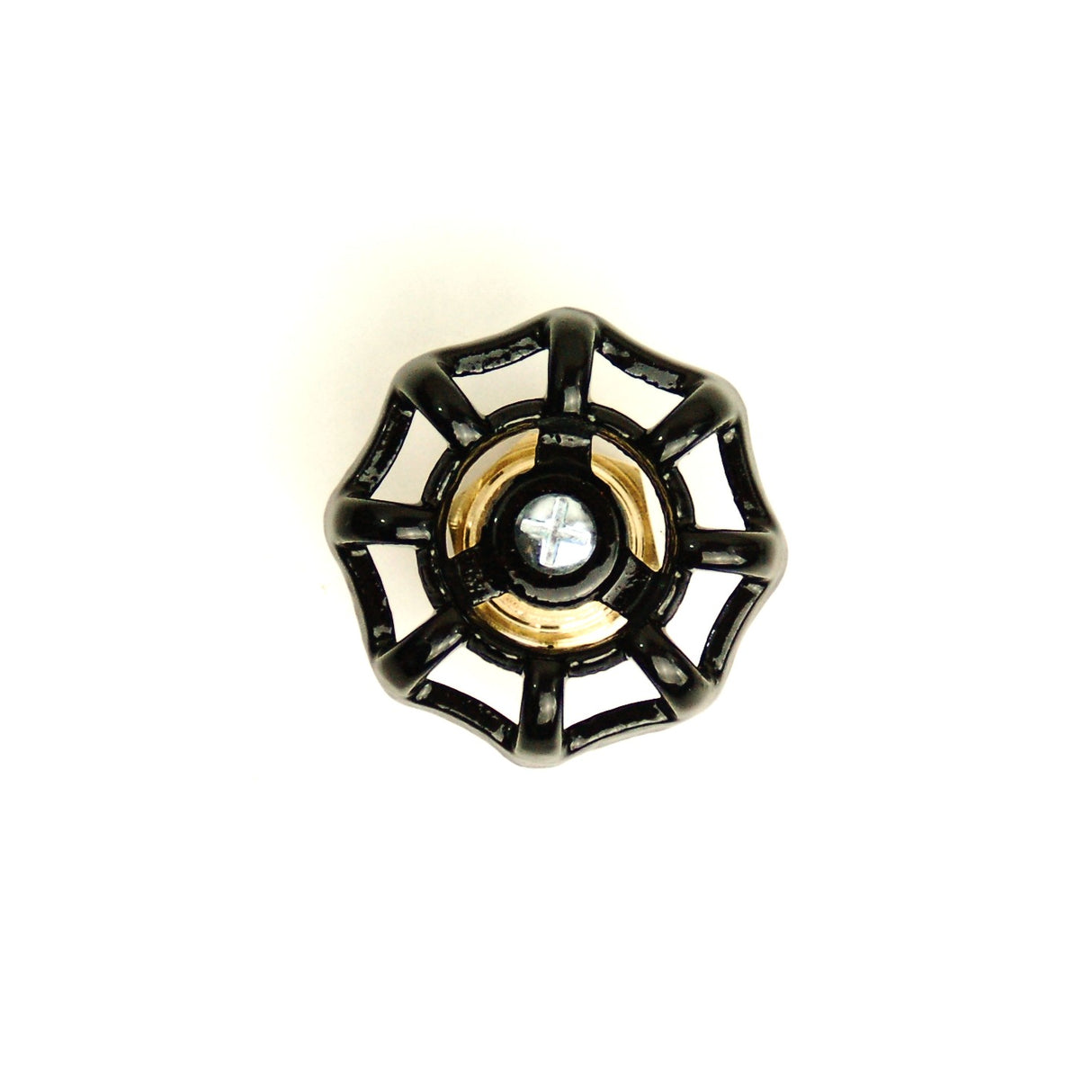 Möbelknopf möbelgriff mit schwarzem handrad aus Messingventil im steampunk-Stil