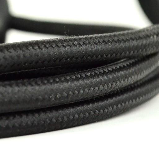 Schwarzes elektrisches Textilkabel – Textilkabel für Lampe im Industriestil