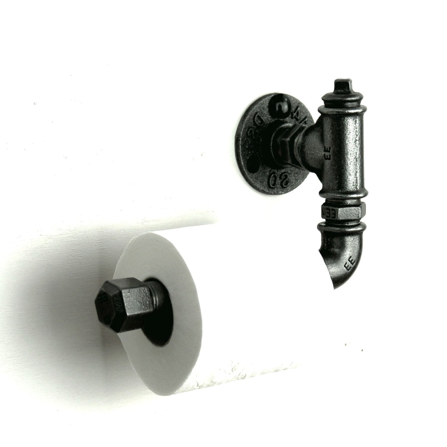 dérouleur de papier toilette en métal noir