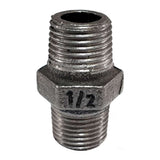 Nippel Rechts/Links MM Gusseisen schwarz Gewinde 1/2" Ø21 auf Gewinden