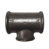 Raccord Té réduit fonte noire Fem/Fem/Fem (33x42)-(26x34)-(33x42)