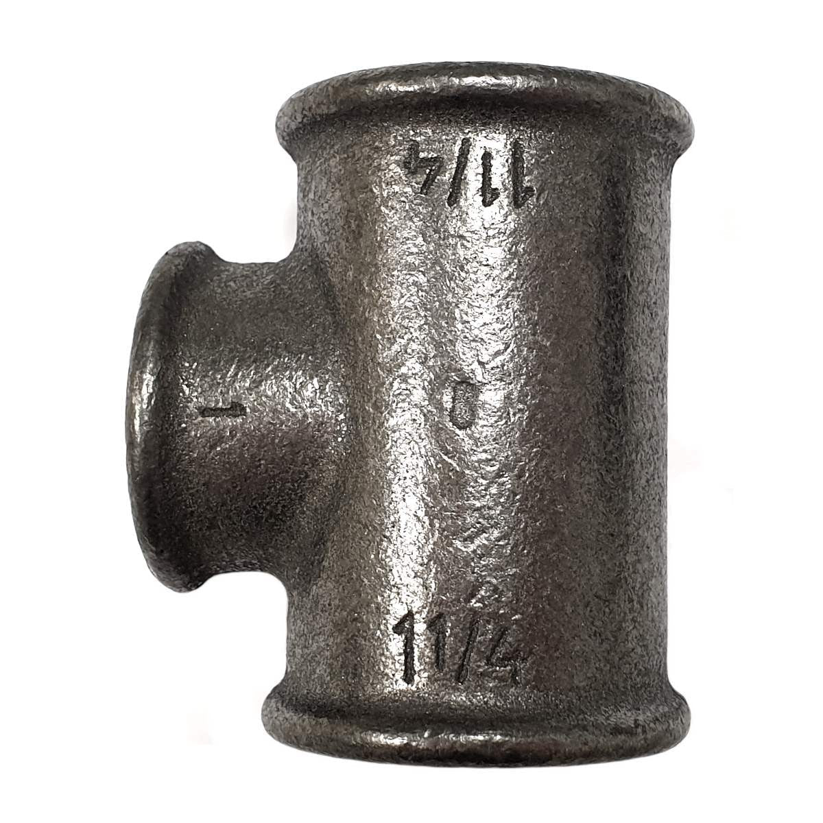 Raccord Té réduit fonte noire Fem/Fem/Fem