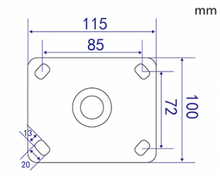 Industrielle Lenkrolle schwarz - Metall - 125 mm